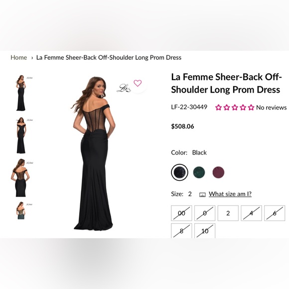 La Femme Sheer-Back Off-Shoulder Long Prom Dress
LF-22-30449 - Picture 4 of 7